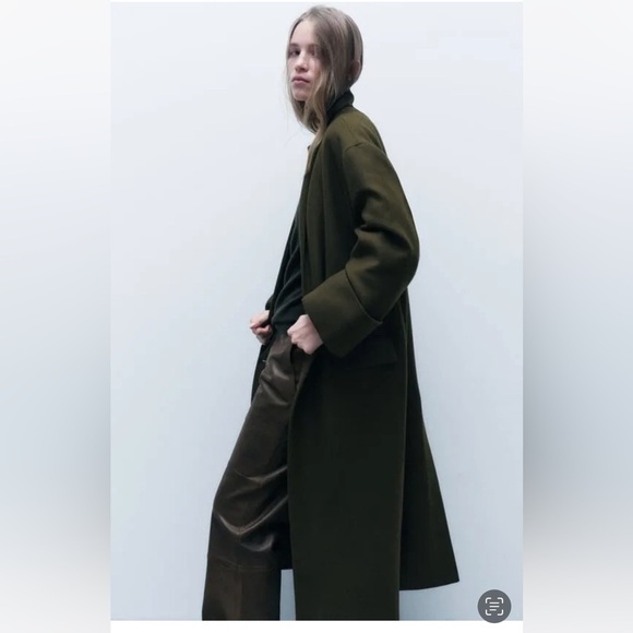 Zara Manteco Wool Scarf Coat ZW collection - Picture 2 of 16